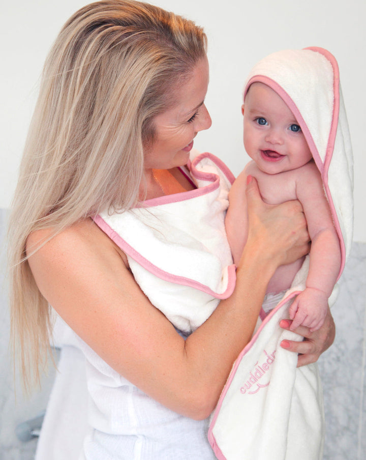 Cuddledry | hands free baby towel | pink