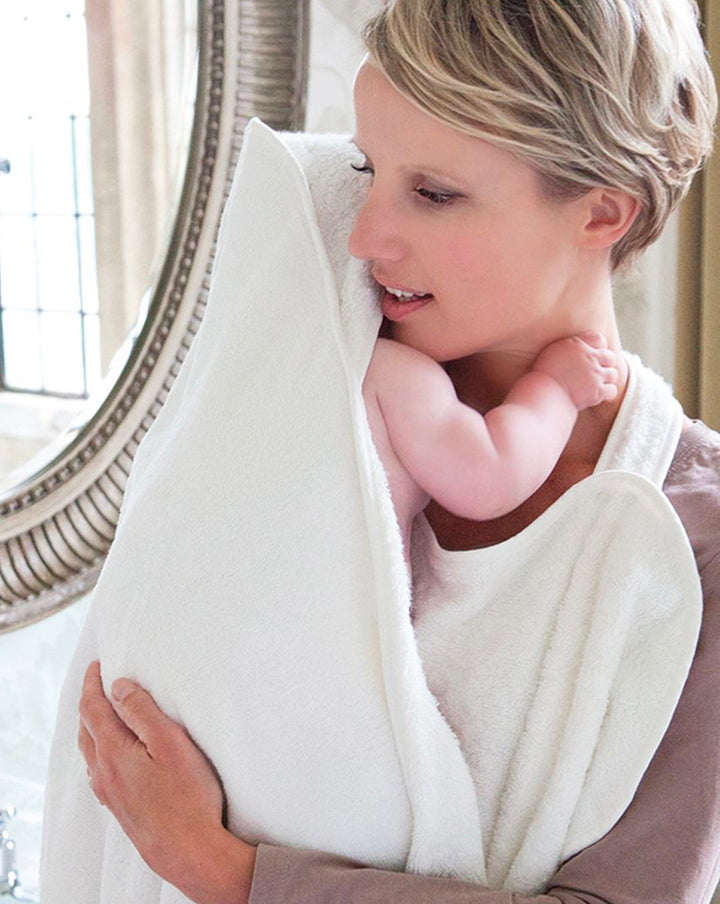 Cuddledry | hands free baby towel | white | personalised