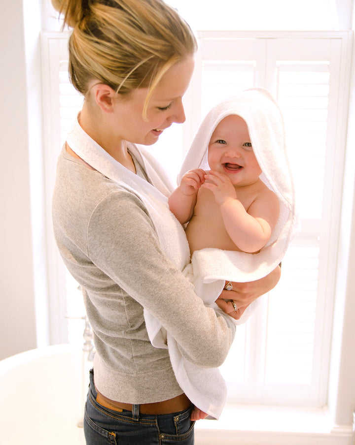 Cuddledry | hands free baby towel | white | personalised