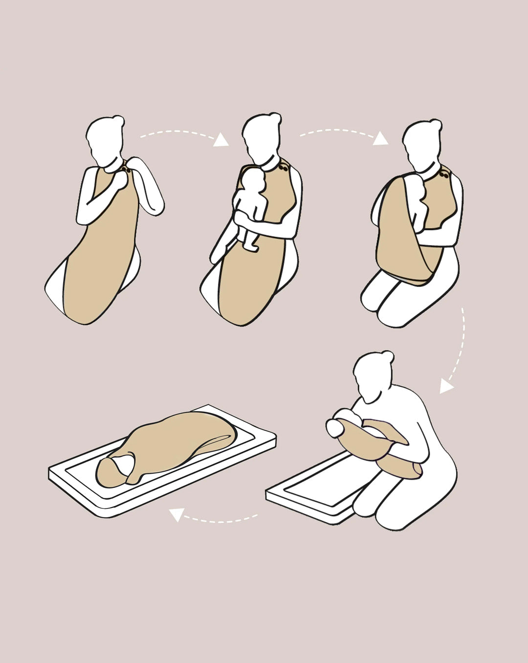 Cuddledry | hands free baby towel | beige