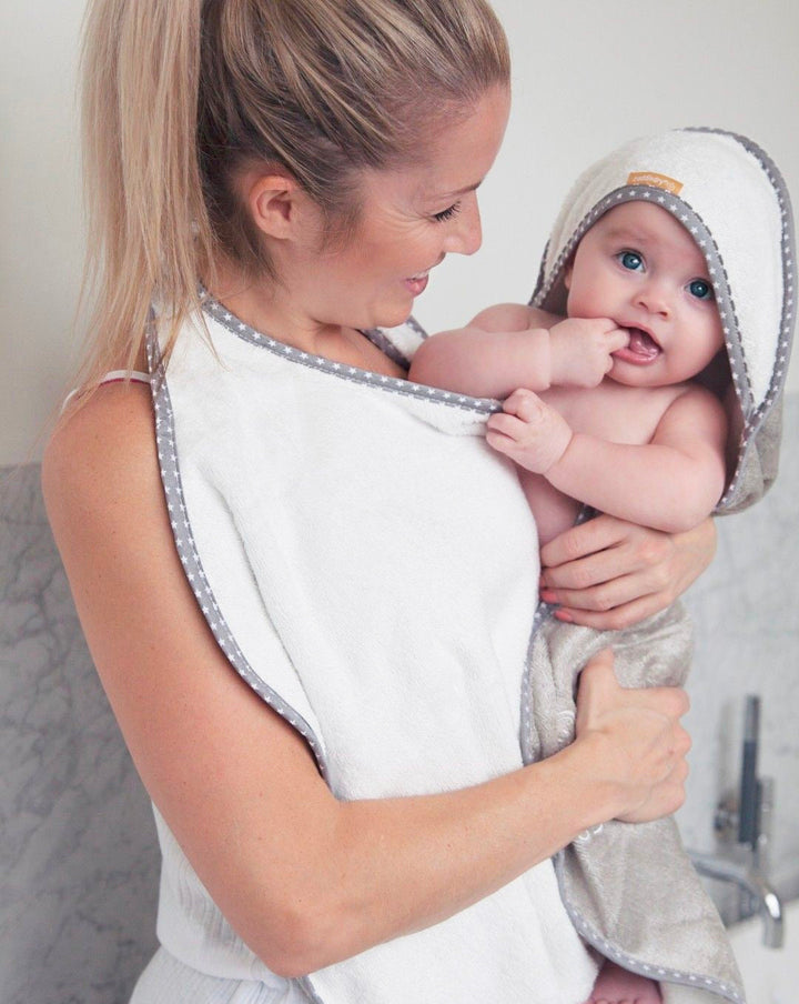 Cuddledry | hands free baby towel | gray