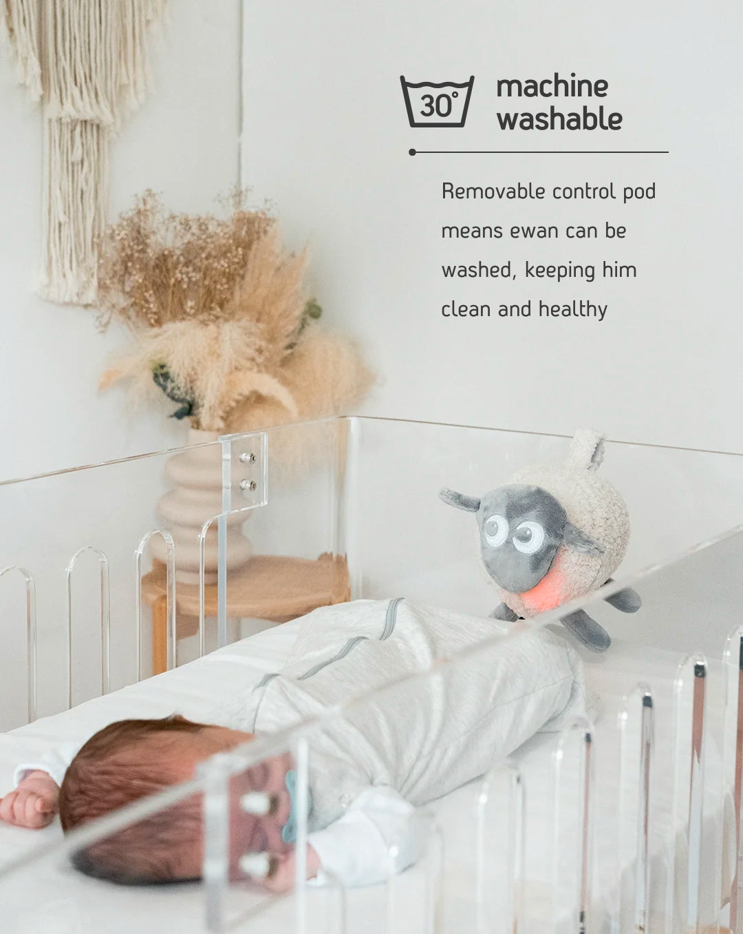 ewan Deluxe | baby shushing sleep sheep | gray